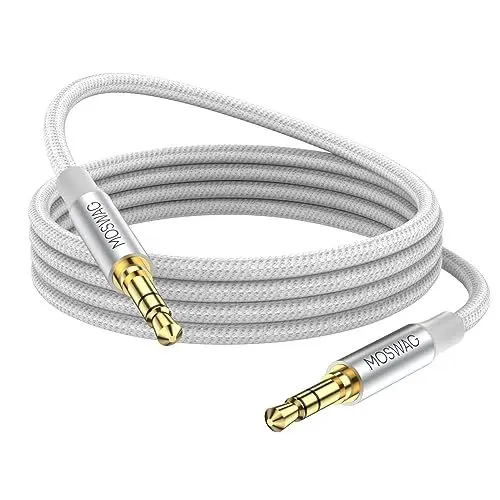 Produktbild: MOSWAG 3,5mm Aux Kabel, 3,5mm Klinke auf Klinke Aux Kabel Stereo Audio Klinkenkabel für Autoradio, Kopfhörer, Galaxy A/M Serien, Redme Note Serie, PC, Tablets, Lautsprecher, MP3/ MP4 Player Usw