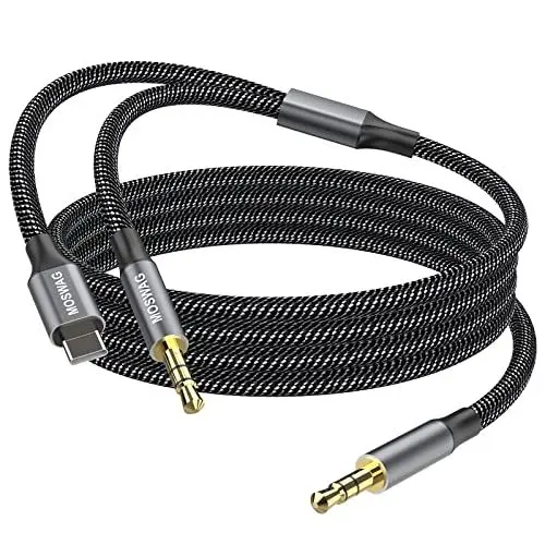 Produktbild: MOSWAG USB C auf 3,5 mm Audio Aux Kabel, Type C auf dual 3,5 mm Kopfhörer Stereo Kabel, Audio Y Cable Klinke 3,5mm Kompatibel mit Kopfhöre, Auto, Heim Stereo Lautsprecher (1m)