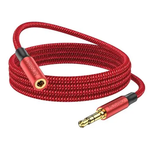 Produktbild: MOSWAG 3.5mm Klinke Verlängerung 1M, 3,5mm Kopfhörer Verlängerungskabel, 3.5 mm Stereo Aux Verlängerungs Kabel mit Vergoldetem Stecker Kompatibel mit Phone oder Smartphones,Kopfhörer,Media-Player