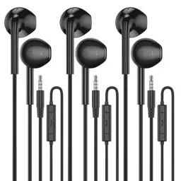 Produktbild: MOSWAG In-Ear-Kopfhörer, halbe In-Ear-Kopfhörer mit Mikrofon Eingebauter Lautstärkeregler Geeignet für IPad, Android, MP3, Samsung Die meisten 3.5mm Audiogeräte
