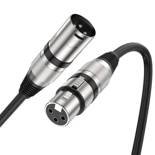 Produktbild: MOSWAG XLR Kabel 2M, Mikrofonkabel XLR Stecker auf XLR Busche Kabel Kompatibel mit Mikrofone oder andere Studio Ausrüstung an einen PA, Mischpult oder Aktivlautsprecher