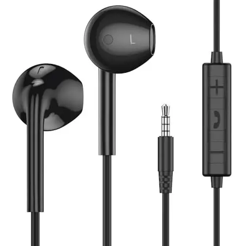 Produktbild: MOSWAG in Ear Kopfhörer, Half in Ear Kopfhörer mit Mikrofon Eingebaute Lautstärkeregelung Geeignet für IPad, Android, MP3, Samsung Die meisten 3.5mm Audio Geräte