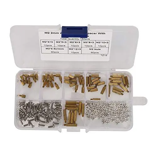 Produktbild: Motherboard-Abstandshalter, 180-teiliges Abstandshalter-Set, Muttern und Schrauben, Abstandsschrauben, 1-Wege-Kohlenstoffstahl-Schraubenmuttern, Befestigungs-Sortiment-Kits mit