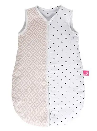 Produktbild: Motherhood Babyschlafsack Sommer aus Baumwollmusselin, kuscheliger Babyschlafsack Öko Tex Standard, Klasse 1, Größe: 0-6 Monate, Quadrate apricot