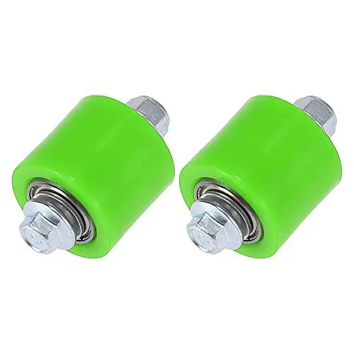 Produktbild: Motoforti 2 Set Motorrad Kettenrolle Rolle Rollenschieber Radführung 8mm grün