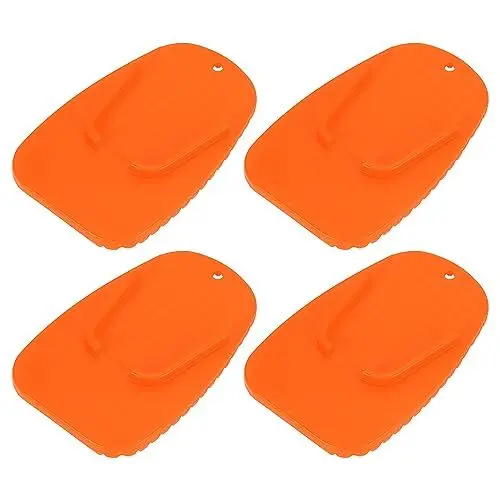 Produktbild: Motoforti 4 Stück Motorrad Seitenständer Platte Motorradständer Stützplatte Ständer Pad Universal Verlängerungspad Orange