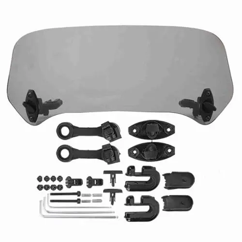 Produktbild: Motorrad-Windschutzscheibe, Motorradverkleidung, Motorrad-Windschutzscheibe, universeller Motorrad-modifizierter Windschutzscheiben-Spoiler-Luftabweiser, hilft (Geräucherter Kleiner Stil)