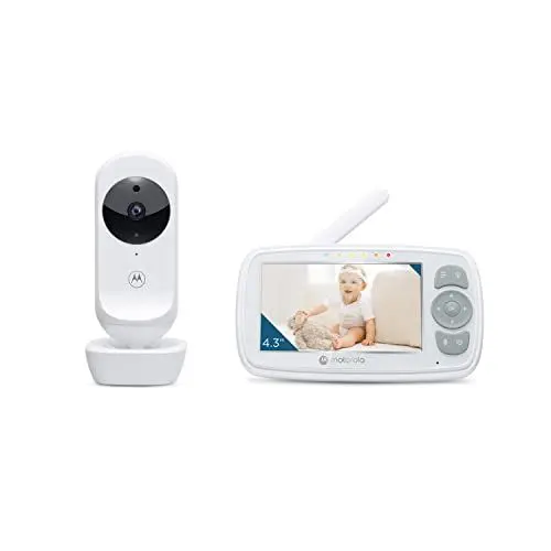 Produktbild: Motorola Nursery VM34 - Babyphone mit Kamera - 4.3-Zoll Farbdisplay - Infrarot-Nachtsicht - Wiegenlieder, Weiß