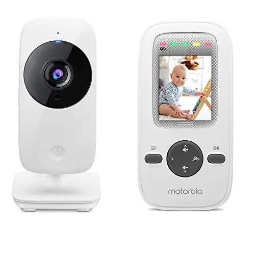 Produktbild: Motorola Nursery VM481 - Video Babyphone mit tragbarer Elterneinheit, hochempfindlichem Mikrofon, Infrarot-Nachtsicht, Digitalem Zoom, Silber