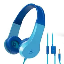 Produktbild: Motorola Sound JR200 - Kinder Kopfhörer mit Kabel - Kabelgebunder Kinderkopfhörer mit Lautstärkebegrenzung 85 dB und Audio Splitter - BPA Frei - ab 3 Jahren - Blue