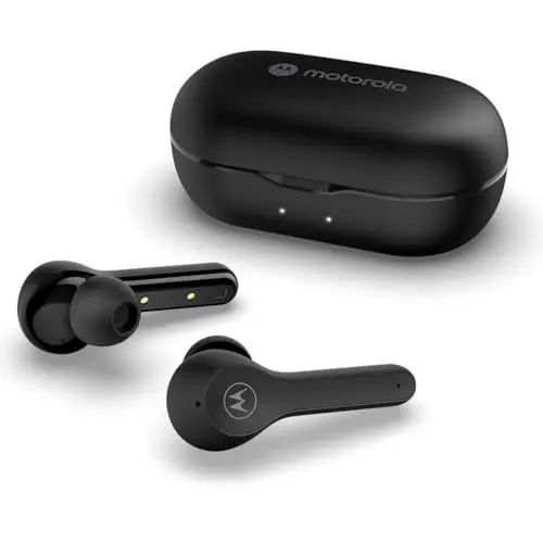 Produktbild: Motorola Sound Moto Buds 085 - Kabellose Ohrhörer In-Ear-Kopfhörer - 15 Stunden Betriebszeit - Kompaktes Ladegerät - Wasser- und schweißfest - Touch- und Sprachsteuerung - Schwarz, S/M/L