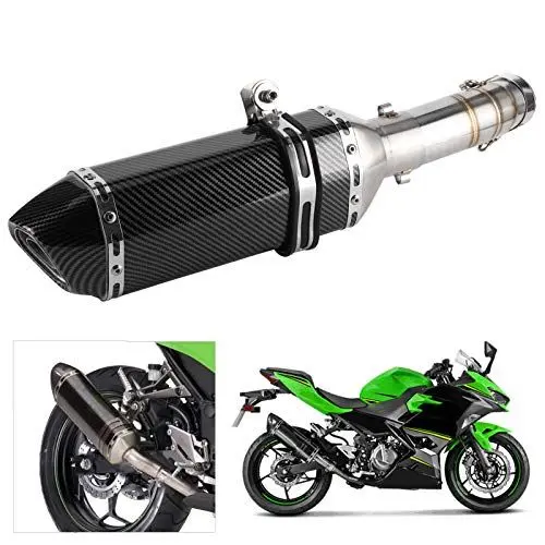 Produktbild: Motorrad Auspuff Slip On Schalldämpfer Mittelrohr Kohlefaser DB Killer Schalldämpfer Passend für 400 Z400