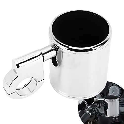 Produktbild: Motorrad Getränkehalter Motorrad Lenker Getränkehalter Motorrad Getränke Wasserflasche Getränkehalter Motorrad Lenker Becherhalter Chrom Verstellbar Universal für ATV 22-32mm Griff