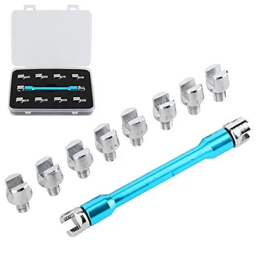 Produktbild: Motorrad Speichenschlüssel Set, Dirt Bike Speichenschlüssel CNC Schraubenschlüssel Kit, Motorrad Zubehör 5.0 6.8 Länge 93mm/3.7in für die Meisten Motorräder(Ein blaues))