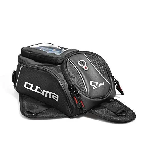 Produktbild: Motorrad Tankrucksack Wasserdichter Motorrad Tasche mit Abnehmbare Fenster, Schultertasche mit Starkem Magnet Regenschutz und Schultergurt für Honda Yamaha Suzuki Kawasaki Harley (8L)