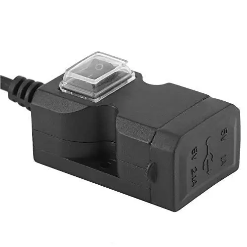 Produktbild: Motorrad USB Ladegerät, Dioche 12V Dual USB Port Motorrad Ladegerät Wasserdichtes Lenker Ladegerät 5V 1A / 2.1A Adapter Telefon Steckdose12 24V