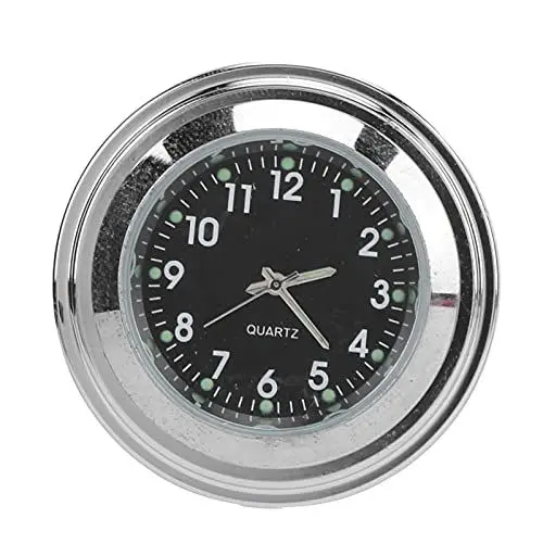 Produktbild: Motorrad Uhr Wasserdicht,Tbest Motorraduhr,Motorraduhr,Andere Motorraduhr,Runde Uhr,Aluminium,Wasserdicht,Leuchtend,Universell Für 7 8-Zoll-Lenker,Weiß (Schwarz)