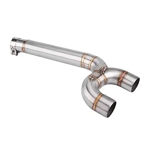 Produktbild: Motorrad Vollauspuffanlage, Motorrad Vollauspuffanlage Middle Pipe Link Connect für Fz6 Fz6-N 2004-2009 für Fz6 Exhaust Motorradauspuff Mittelrohr Edelstahl Mittelgliedrohr