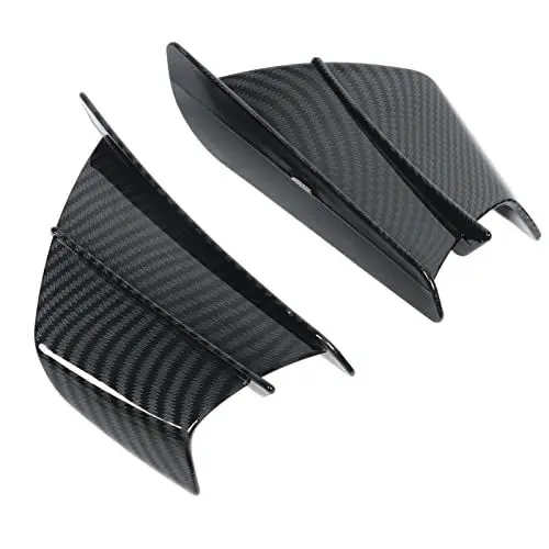 Produktbild: Motorrad Winglet, Universal Kohlefaser ABS Aerodynamischer Spoilerflügel mit Selbstklebenden Seitlichen Luftabweisern Motorradverkleidung Winglets für YZF R3 R25 Z400 Kawasaki