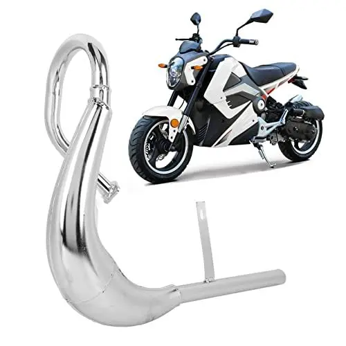 Produktbild: Motorrad-Auspuffrohr, Motorrad Schalldämpfer Schalldämpfer Rohr 40mm Durchmesser Aluminiumlegierung Geräuschreduzierung Elektrofahrrad Auspuffrohr mit Schalldämpferdichtung(Silber)