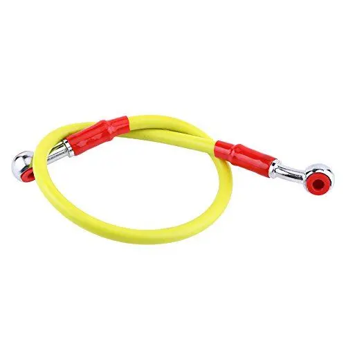 Produktbild: Motorrad-Bremsölschlauch, 45/90 Cm, Universal-Motorrad-Bremsölschlauch, Kraftstoffrohrleitungsanschluss, Edelstahl Geflochten, Universal-Motorradbremse (45CM gelb)
