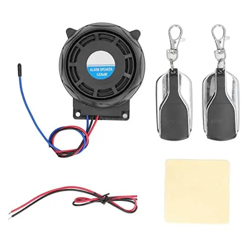 Produktbild: Motorrad Alarmanlage, Alarm mit 2 Fernbedienung Wasserdicht Diebstahlsicherung für alle Roller Moped oder Quad mit 12 Volt Motorrad Alarm System Anti Diebstahl Sicherheit System