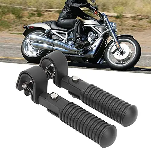 Produktbild: Motorrad-Fußrastenrasten, Fußrastenhalterung mit Klemme, Motorschutz-Fußrasten, für Alle 1-Zoll-Motorschutzrohre (BLACK)