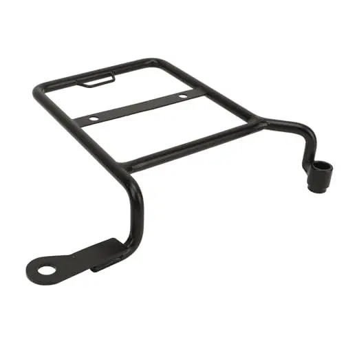 Produktbild: Motorrad-Gepäckträger, KIMISS Schwarzer Motorrad-Heckfender-Rack, Seitliches Hinteres Kotflügelregal, Rostfreie Satteltasche, Reisetaschen-Halterung für Cross Super CUB50 CUB110