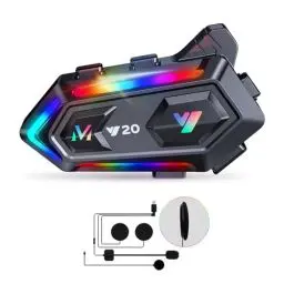 Produktbild: Motorradhelm Bluetooth Motorrad Helm Bluetooth Headset, doppelte Geräuschunterdrückung Helm Kopfhörer Starke Bass/IPX6 wasserdichte Kopfhörer Lautsprecher Kompatibel Alle Helme 1000mAh