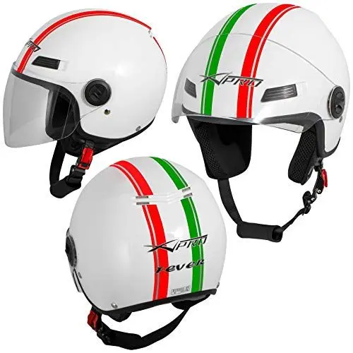 Produktbild: A-Pro Motorradhelm Motorrad Roller Offenes Jet Helm Viser ECE 22-06 Italien L