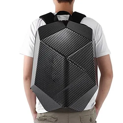 Produktbild: Motorradhelmtasche, Motorradreitrucksack, erweiterbarer ABS-wasserdichter Kohlefaser-Stil für Camping für Outdoor-Radfahren