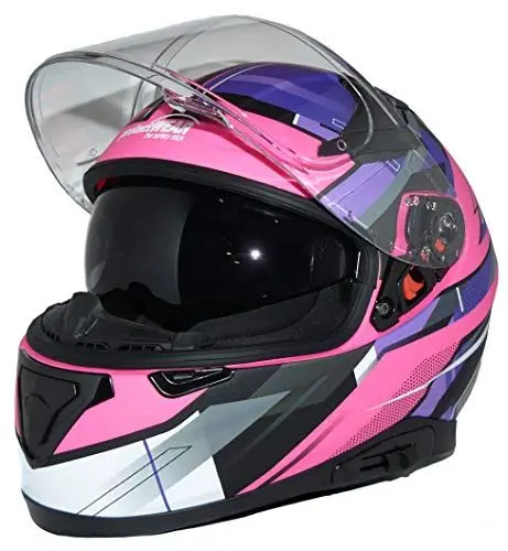 Produktbild: Motorradintegralhelm mit integrierter Sonnenblende und klappbarem Visier 917-PL-XXL