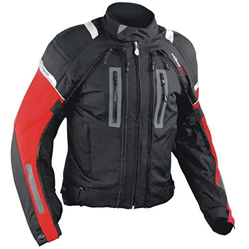 Produktbild: Motorradjacke CE Protektoren Textiljacke Wasserdicht 4 Schicht Rot S