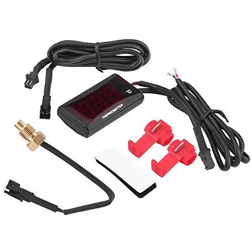Produktbild: Motorrads Wassertemperaturzähler, Fydun Motorrad Digital Thermometer Wassertemperaturanzeige Meter für Racing Roller(Rote Hintergrundbeleuchtung)
