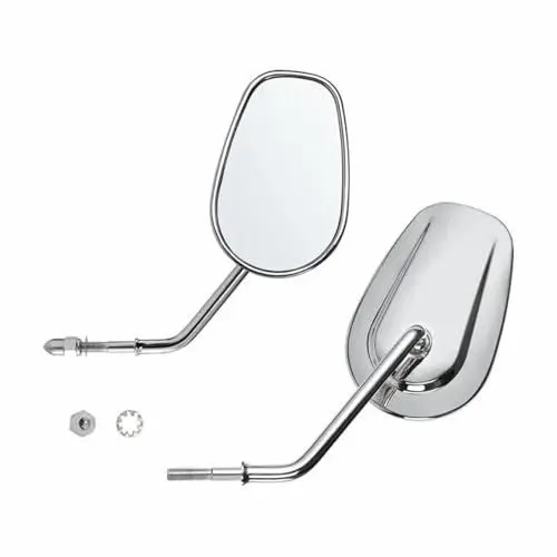 Produktbild: Motorradspiegel Motorrad Hinten Seite Spiegel Rückspiegel Für Harley Für Low Rider FXDL Für Wide Glide FXDWG 1993-2017 2016 2015 2014 2013 2012 2011 2010 2009(Silver)