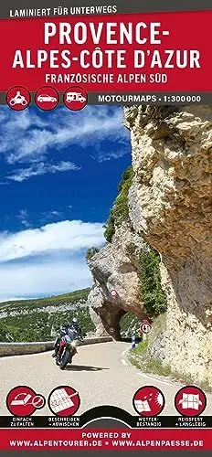 Produktbild: MoTourMaps Provence-Alpes-Côte d’Azur (Französische Alpen Süd) Auto- und Motorradkarte 1:300.000: reißfest • wasserfest • beschreibbar (MOTOURMAPS: ... und Motorrad-Straßenkarten für unterwegs)