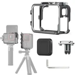 Produktbild: MotuTech Schutzrahmen aus Metall für Insta360 Ace Pro/Ace Action-Kamera, Erweiterungsset mit 2 Cold Shoe Connectors, Halterung horizontal und vertikal