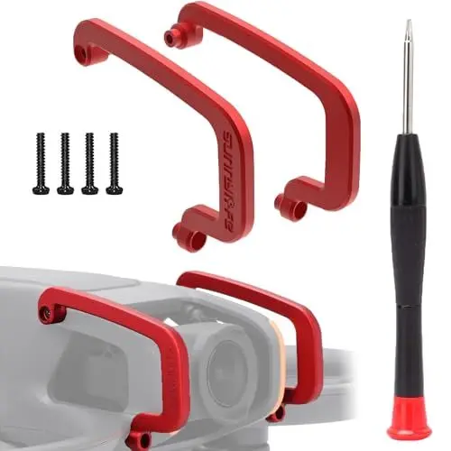 Produktbild: MotuTech Stoßstange für DJI Avata 2 Bumper Metall Schutz Schützt das Objektiv und das Gimbal Anti-Schock Anti-Kollision Zubehör CNC-Aluminiumlegierung (Rot)