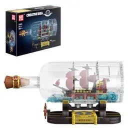 Produktbild: Mould King 10085 Piratenschiff in Flasche Bausteine The Queen Revenge Segelschiff Klemmbausteine Sammler Schiffsmodell Geschenk für Kinder ab 8 Jahren(885 Teile)