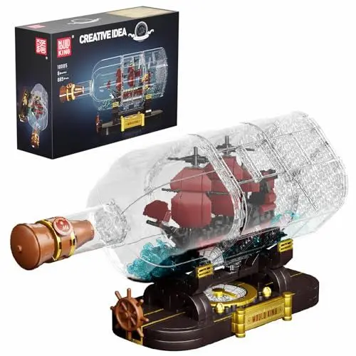 Produktbild: Mould King 10085 Revenge Piratenschiff Schiff Spielzeug Bausteine Baukästen Ship in a Bottle Ideas Bauspielzeug für Erwachsene und Jungen Kompatibel mit Andere Marke (885 Teile)