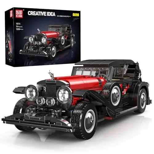 Produktbild: Mould King 10114 Technik Sportwagen Bausteinsets, 1308 Teile MOC Kreativität Oldtimer Auto Modell Bausteine, Geschenke für Kinder ab 14 Jahren/Erwachsene Sammler Enthusiasten (Statische Version)