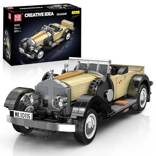 Produktbild: Mould King 10115 MOC Technik Oldtimer Bausatz Cabriolet Technologie Klemmbausteine Bausatz Hochwertiges Sammler-Auto für Erwachsene (897+ Bausteine Designer Firas Munir Abu-Jaber