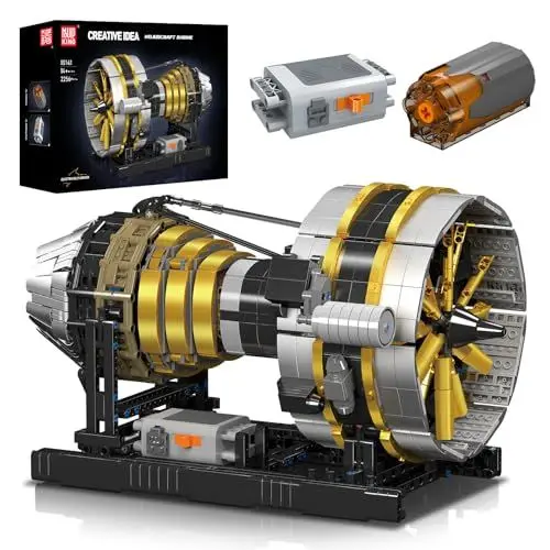 Produktbild: Mould King 10141 Technik Flugzeugmotor Bausteine Spielzeug, 2256 Stück Engine Klemmbausteine Bausatz, Spielzeug Sammlermodell Geschenke für Kinder/Erwachsene