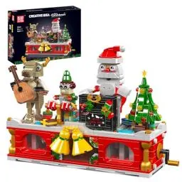 Produktbild: Mould King 10162 Weihnachts-Partyband Bausteine Architektur Modell 1045 Teile Klemmbausteine Bausatz Geschenk Für Mädchen Und Jungen Ab 8 Jahren, Weihnachtsmann-Weihnachtsbaum-Dekoration