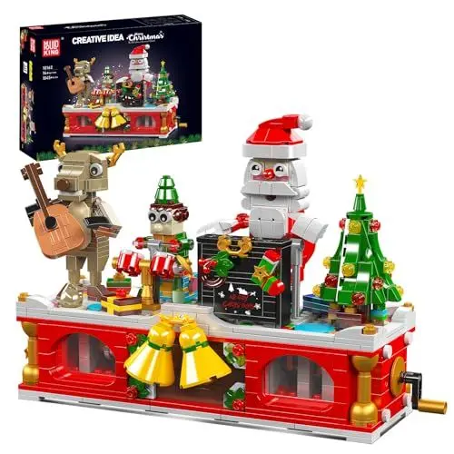 Produktbild: Mould King 10162 Weihnachts-Partyband Bausteine Architektur Modell 1045 Teile Klemmbausteine Bausatz Geschenk Für Mädchen Und Jungen Ab 8 Jahren, Weihnachtsmann-Weihnachtsbaum-Dekoration