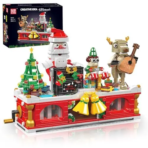 Produktbild: Mould King 10162 Weihnachts Bauklötze Set - Partyband Sammler-Ausstellungsset, Klemmbausteine Bausatz 1045 Teile Baukasten für Erwachsene und Teenager