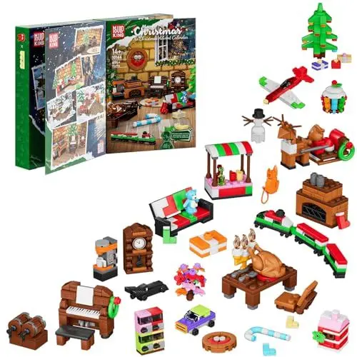 Produktbild: Mould King 10164 Adventskalender 2024 Weihnachten Bauspielzeug Weihnachtsspielzeug Klemmbausteine mit 24 pack Weihnachts Countdown Bausteine Geschenk für 14+ Jahren (694 Teile)