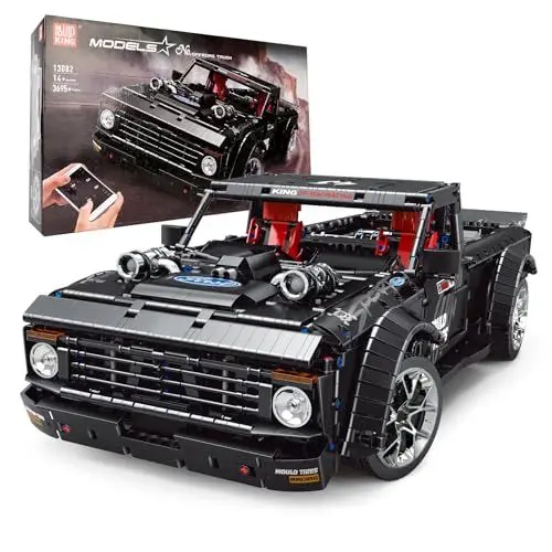 Produktbild: Mould King 13082 Technik Sportwagen Bausteine, 3695 Teile Pickup Trucks Bausatz für Erwachsene und Kinder, Ferngesteuertes Auto Modell mit Fernbedienung und App Dual Control