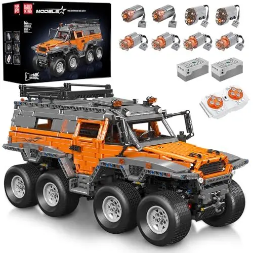 Produktbild: Mould King 13088 MOC Technik Groß Avtoros Shaman 8×8 Geländewagen ferngesteuert SVU ferngesteuertes Auto Klemmbausteine Bausatz Technologie APP Bausatz Modell (3062+Teile)