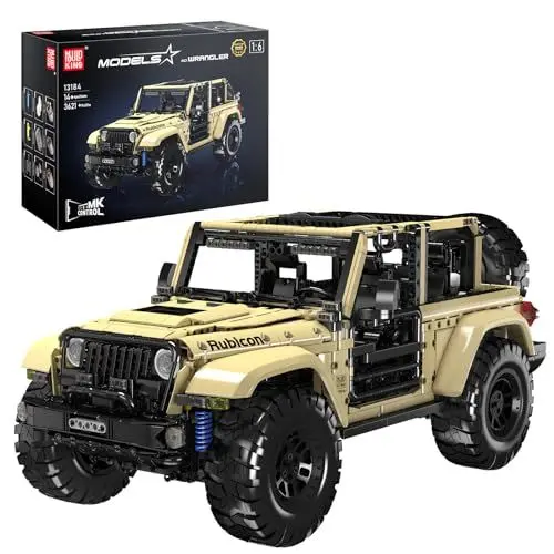 Produktbild: Mould King 13184 Technik Ferngesteuert Offroad Klemmbausteine Geländewagen Bausteine Wrangler Offroader-Fahrzeug Mit Motor für 14+ Erwachsene und Kinder (3621 Teile)